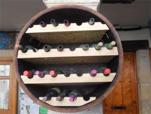 Botellero de barrica de vino para colgar en pared 